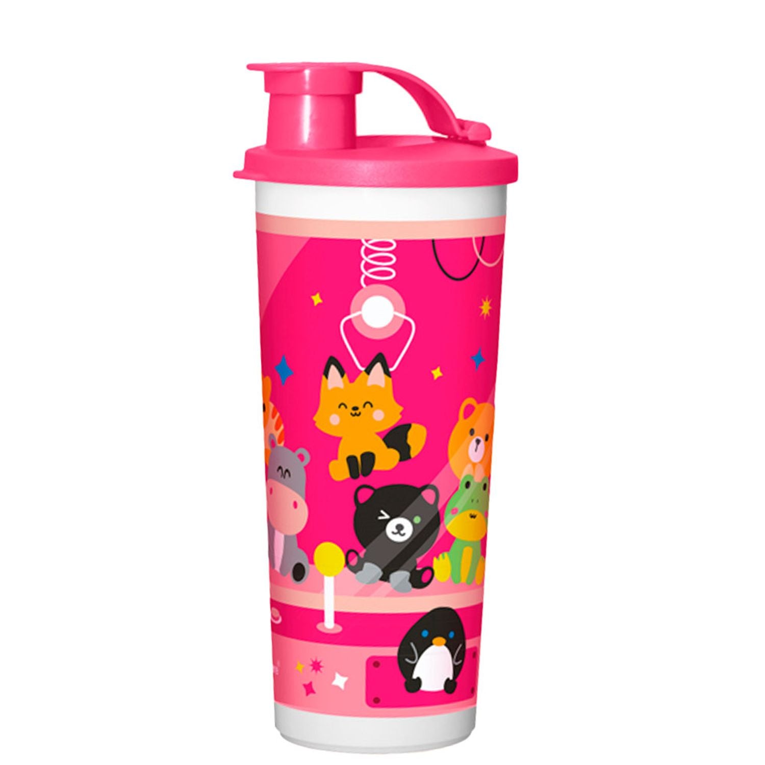 Copo com Bico Pelúcia 470ml Rosa